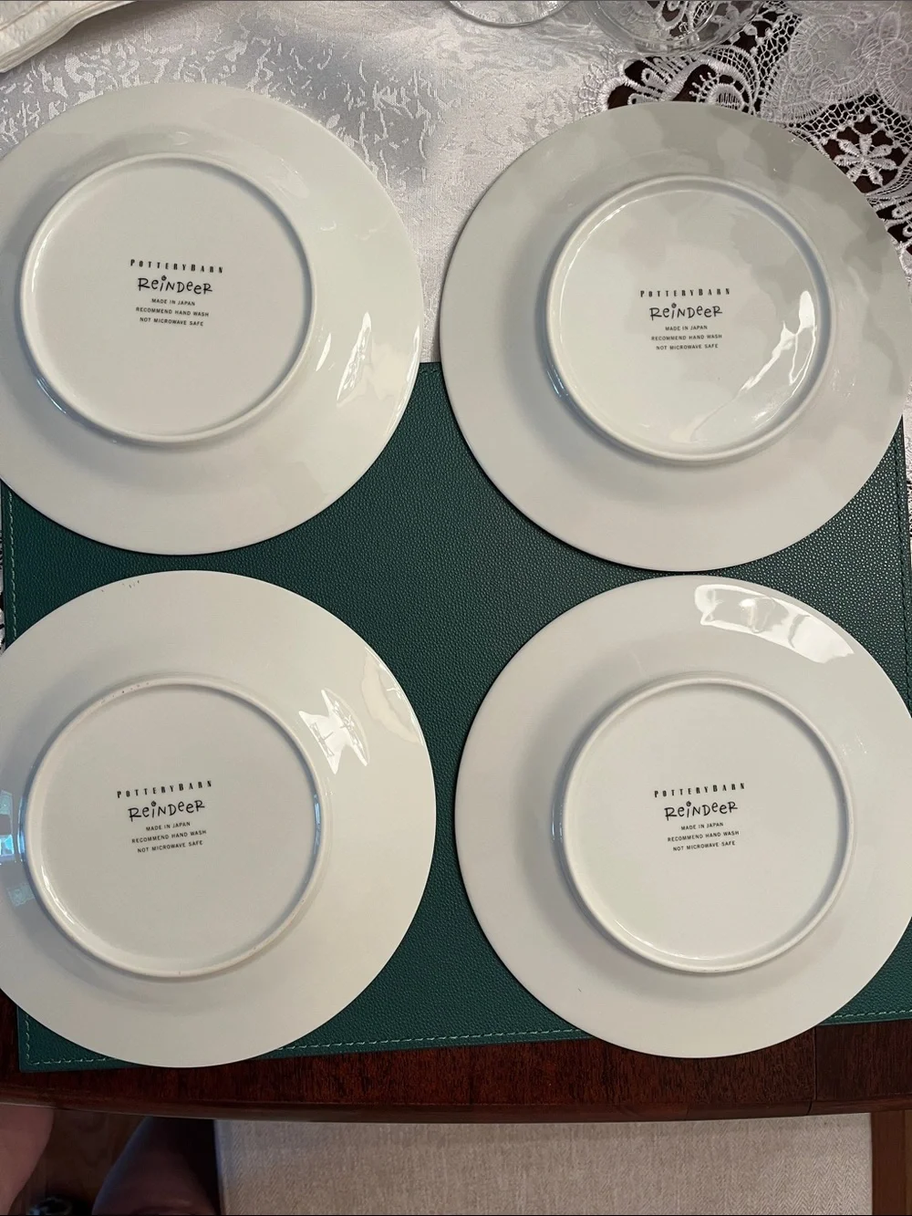 Pottery Barn Christmas White Salad/Dessert Plates Set of 4